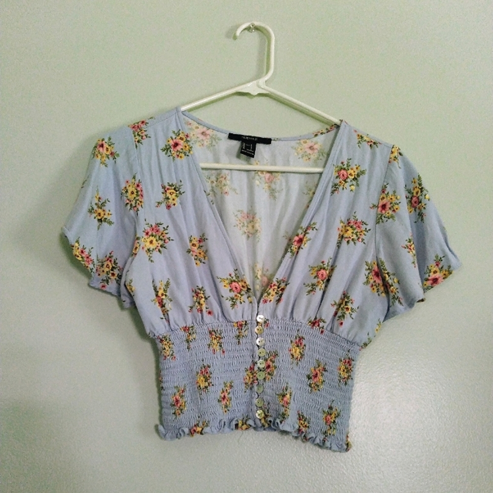 Floral Ruffle Sleeve Top